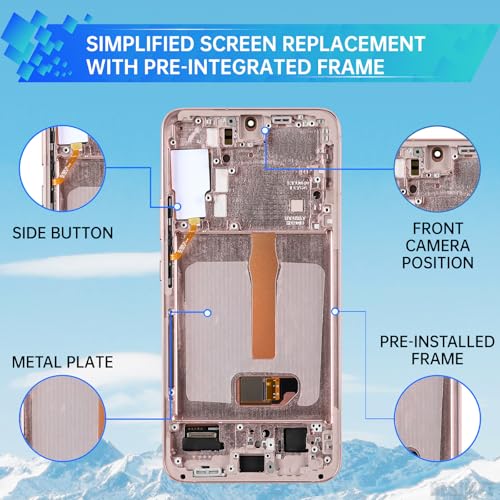 Image of for Samsung Galaxy S22+ Plus AMOLED Screen Replacement | OLED Display Touch Digitizer Full Assembly with Pink Gold Frame and Side Button Glass Repair Tools Kit SM-S906U SM-S906U1