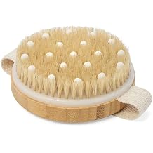 Round Body Brush for Skin Exfoliating - Cellulite Shower Skin Brushes for Wet and Dry Brushing - Shower Scrubber for Skin Cellulite with Natural Bristle