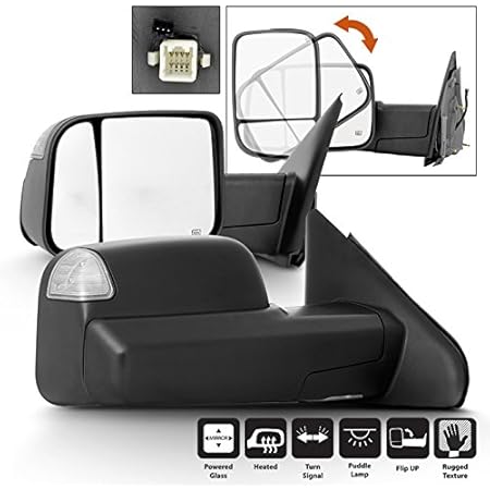 Specchietti Retrovisori Riscaldati Fumé Per Dodge Ram 1500 (2002-08) E 2500/3500 (2003-09) – Cromati, Ribaltabili