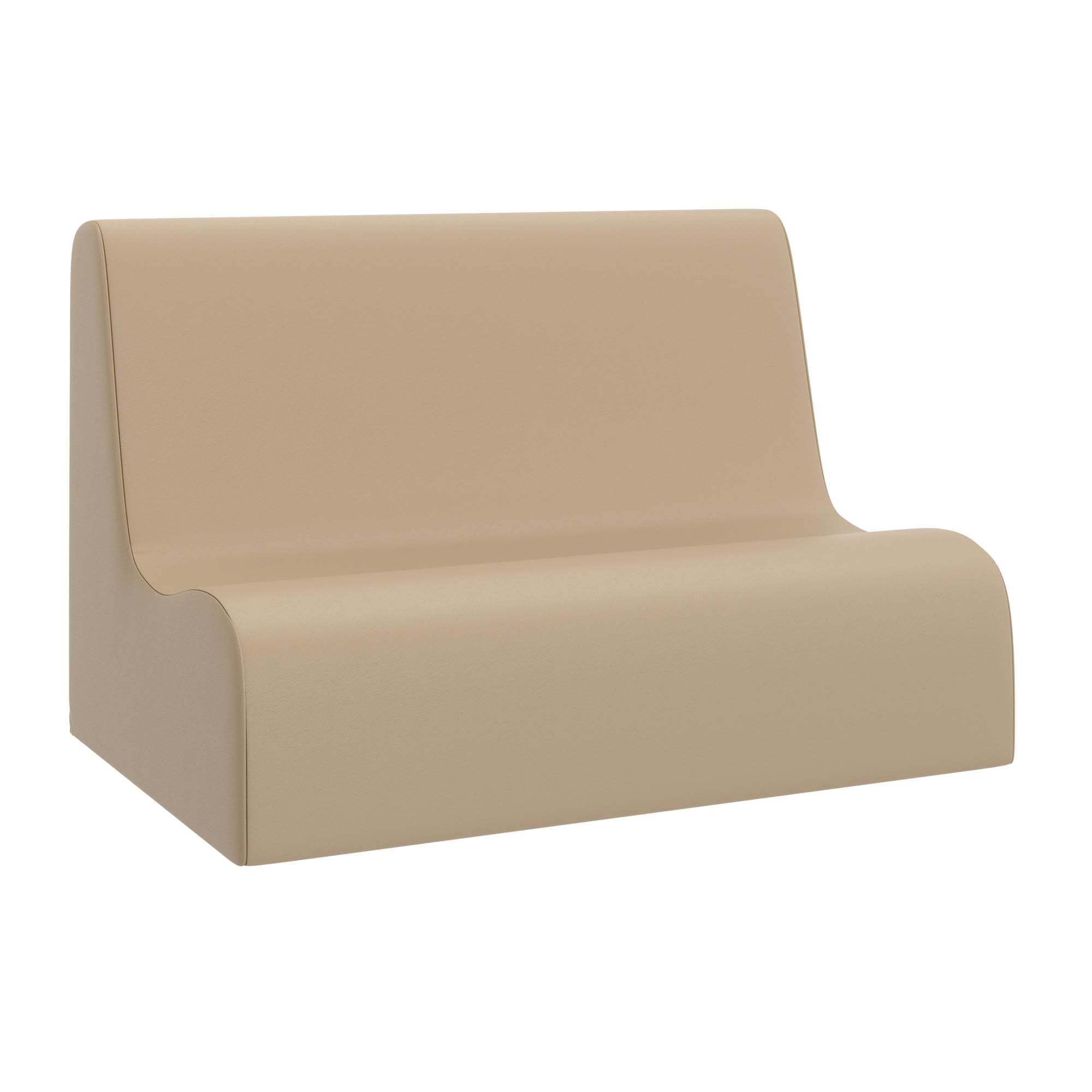 Children's Factory Small Contour Sofa, Mix-and-Match Kids Chairs, Sofas, Corner Ottomans and Cubes, Foam-Filled and Water-Resistant, Flexible Seating for Classroom Elementary, Sand Kids Couch