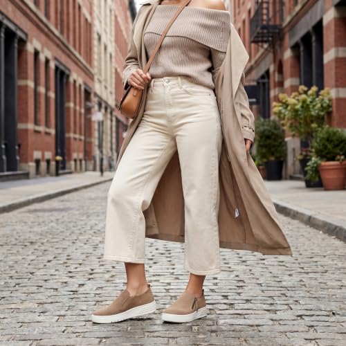 Image of CUSHIONAIRE Platform Slip On Womens Sneakers, Casual Perforated Fashion Sneakers for Women with Supportive Comfort Design, Wide Widths Available