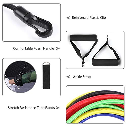Andoer Conjunto de faixas de resistência de 11 peças Faixas de tubo de exercício Fintess de ancorage