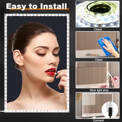Tira flexible LED de 13 pies para espejo con luz de día 6000K miniatura 5