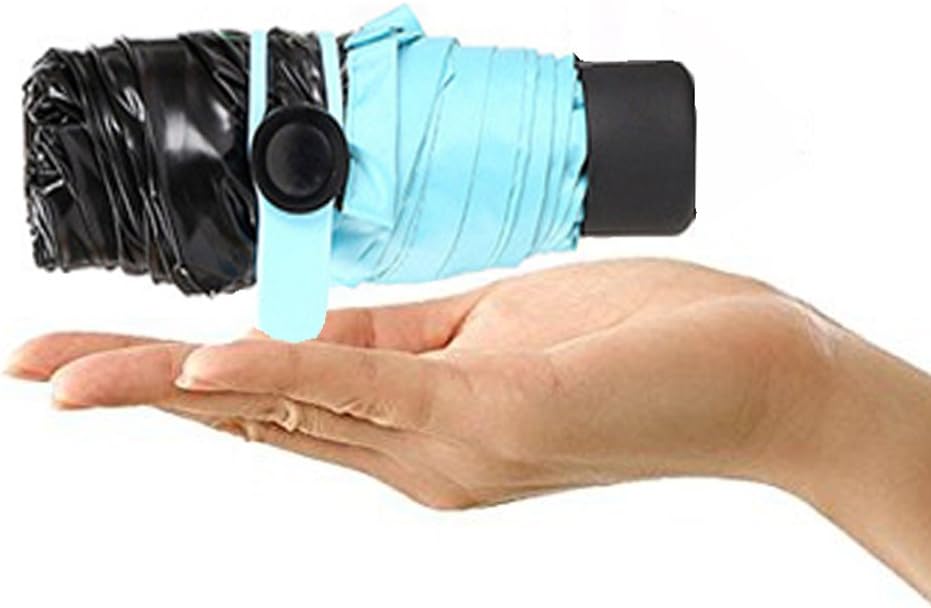 CNHY Mini Umbrella Travel Anti Ultraviolet 5 Folding Compact Pocket Umbrella, Ultra Protective (95% UV Resistance) (Green)