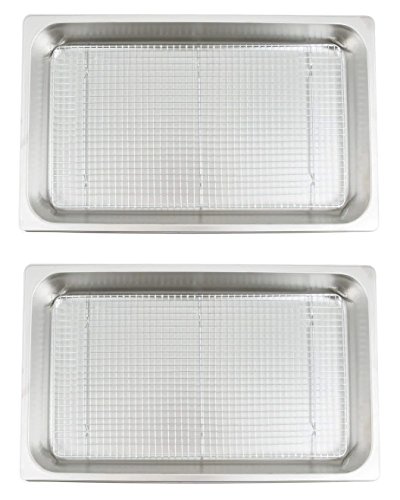 Commercial Grade Full Size Pan and Cooling Rack/Pan Grate Set for Standing Heat