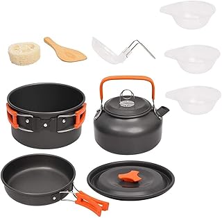 GLLP Zestaw Naczyń Kuchennych Na Zewnątrz Aluminiowy Zestaw Do Gotowania Czajnik Wodny Garnek Garnek Podróżowanie Piesze Wycieczki Piknik Sprzęt Do Grillowania Sprzęt Stołowy