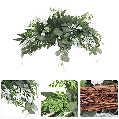 WYSRJ 24Inch Artificial Eucalyptus Swag Decorative Swag with Eucalyptus Leaves Wedding Arch Flowers Spring Summer Floral Swag for Front Door Arch Wall Home Decor WYSRJ 24Inch Artificial Eucalyptus Swag Decorative Swag with Eucalyptus Leaves Wedding Arch Flowers Spring Summer Floral Swag for Front Door Arch Wall Home Decor