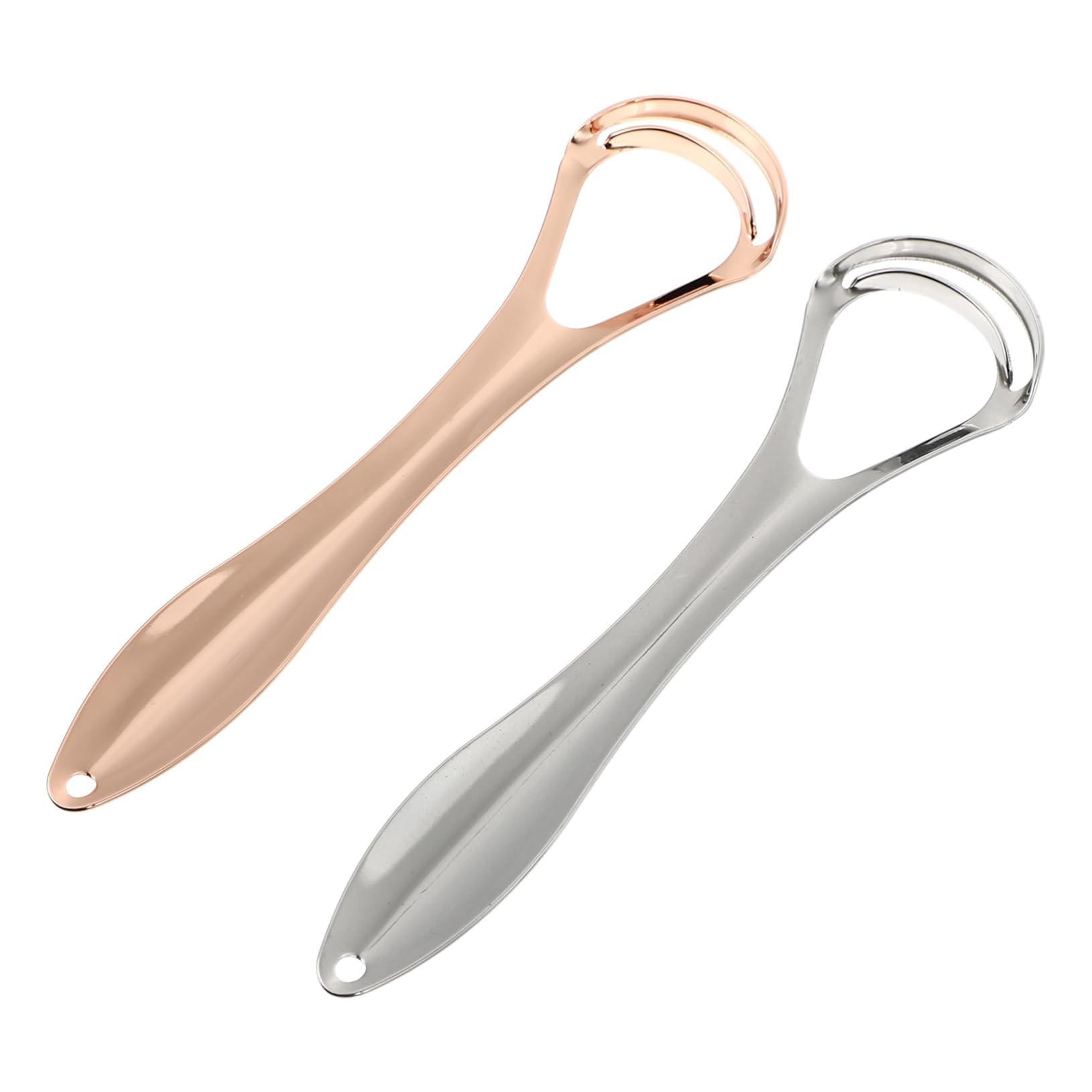HOLIDYOYO Stainless Steel Scrapers Double-layer Oral Coating Remover Bad Breath Ergonomic Design