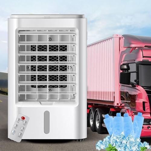 Ventilador Mini Acondicionador de Aire para RV – Enfriador Evaporativo Portátil 12V/24V con Depósito de Agua de 4L, 3 Velocidades & Temporizadores, para Camión, Autocaravana, Furgoneta & Caravana 12V