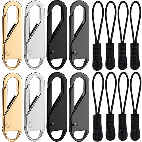 Zipper Pull Replacement, 16 Pieces Detachable Zipper Pull Tabs With Extender Cord For Luggage Clothing Jackets Backpacks Boots Purse Coat #TOP24