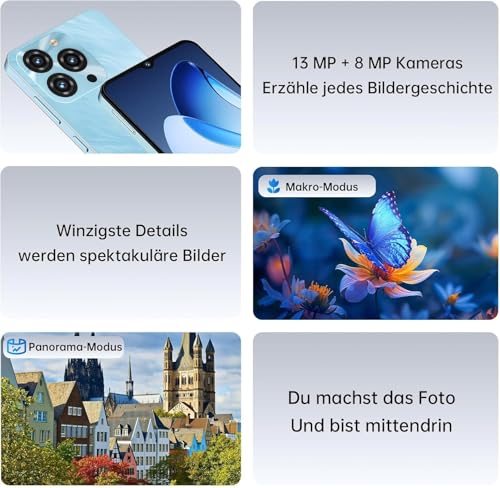 OUKITEL C3 - Smartphone de 16GB+256GB/1TB, 6.52'' HD+, Procesador Octa-Core, 13MP+5MP, 5000mAh, 4G Dual SIM Libre, Compatible con GPS/Reconocimiento Facial/OTG - imagen 6