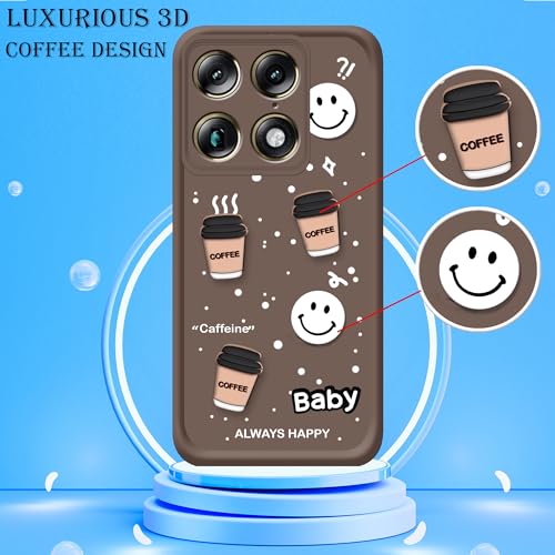 Image of amazon basics Back Case Cover Compatible for Moto Signature 5G | Cute Fun Cartoon 3D Ball | Coffee Silicone Case | Camera Protection | Body Protection | Shock Proof | Color Brown