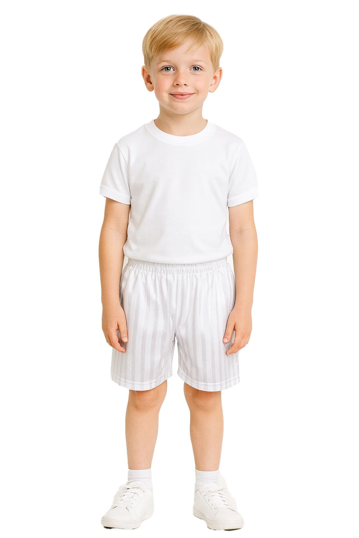 A2Z 4 Kids Boys Girls Shadow Stripe - Shadow Shorts White 5-6.