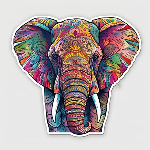 Image of Yoonek Graphics Elephant Vinyl Decal Sticker for Car Window, Laptop, and More. #1923Option3-4