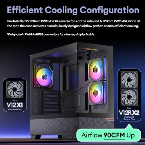 Boîtier PC ATX Okinos Aqua 6 Infinity avec 3 ventilateurs ARGB PWM - 2