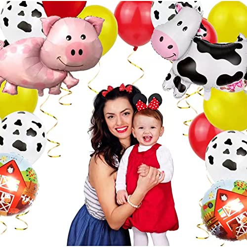 21Pieces Farm Animal Balloons, Birthday Party Decorations, Suitable For Boys And Girls' Birthday Parties, Farm Animal Themed Party Decorations, Etc (2 Years Old) #TOP3
