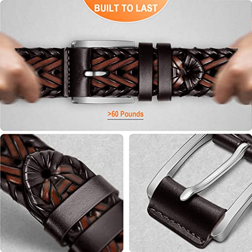 Image of Stretch Belt Men,Bulliant Mens Woven Stretch Braided Belt 1 3 /8