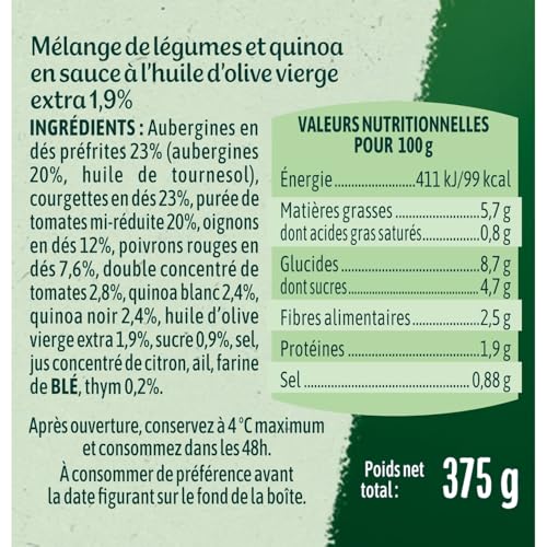 Légumes Et Quinoa Cuisinés À La Provençale Cassegrain La Boîte De - vue 3