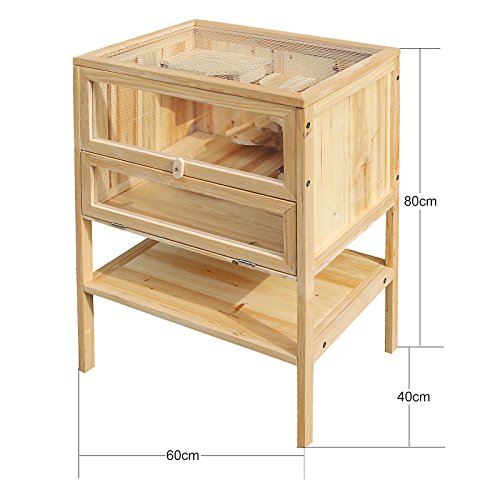 Hamsterkäfig aus Holz Kleintierkäfig mit klappbarem Deckel Mäusekäfig Nagerstall Hamster Stall – Bild 7