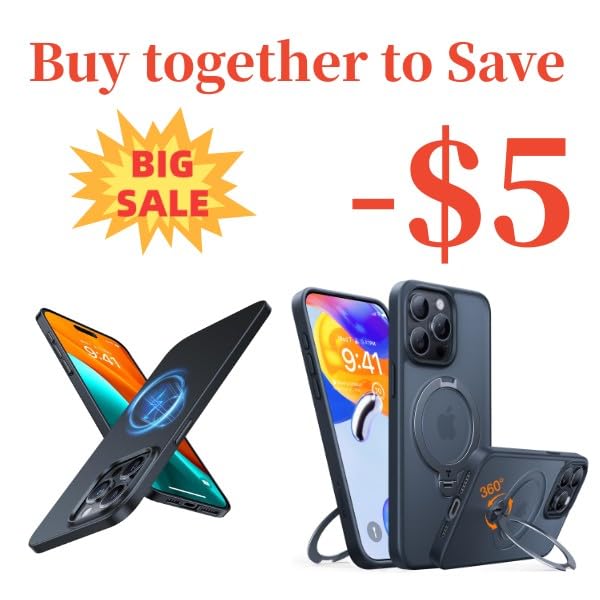 TORRAS Magnetic Slim & 360° Ostand Case for iPhone 15 Pro