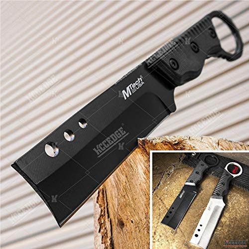 Tactical Knife Survival Knife Hunting Knife G10 Handle Full Tang Fixed Blade Knife Razor Sharp Edge Camping Accessories Camping Gear Survival Kit Survival Gear Tactical Gear 50513 (Black)