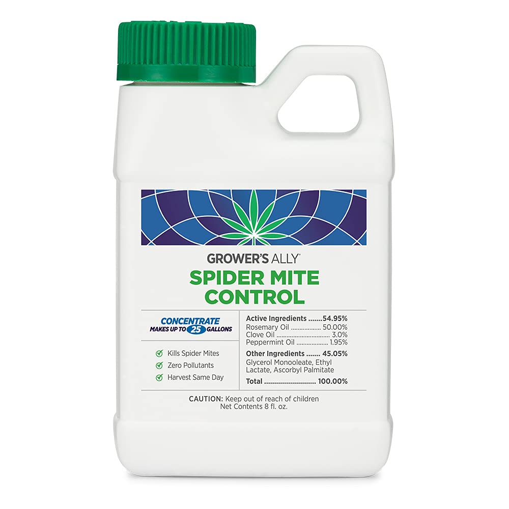 Spider Mite Control Concentrate - Natural Insecticide & Spider Mites Killer for Plants Indoor & Outdoor - OMRI Listed Garden Pest Control - Bee, Pet & Kid Safe - 8 Oz, Makes 25 Gallons