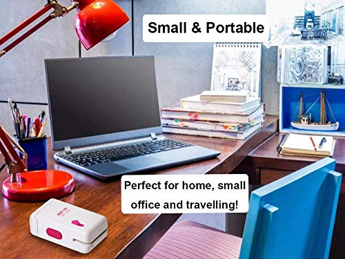 Cida Mini Electric Shredder Portable Paper Shredder,Compact 3 In 1 Shredder,Security Stamp For Personal Identity,Electric Letter Opener,Home Office Desktop Stationery (White) #TOP5