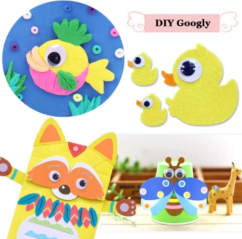 fingooo 1 inch googly wiggle eyes with self adhesive 100-pack for diy art crafts