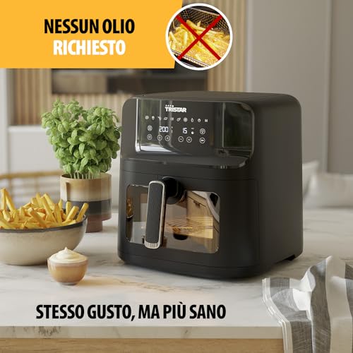 Tristar Friggitrice Ad Aria Con Finestra Di Visualizzazione - 10 Programmi Di Cottura - Rivestimento Antiaderente - Protezione Contro Il Surriscaldamento - 7,5 L - 1700 W - FR-9039 - 7