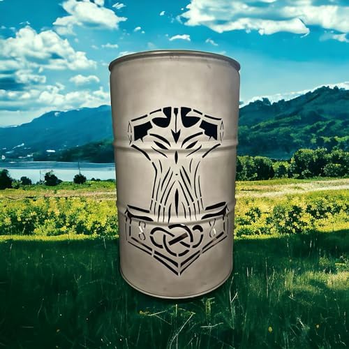 Feuertonne Thors Hammer 200 Liter Metallfass Garten Feuerstelle Feuerflair 123626771