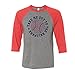 TeesAndTankYou Baseball Ballpark Three-Quarter Raglan Sleeve Baseball Shirt Unisex X-Large Grey/Red
