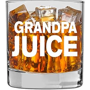 KLUBI Gifts for Grandpa – Grandpa Juice – 11oz Funny Whiskey/Cocktail Glass- Idea From Daughter, Fathers Day, Papa, New…