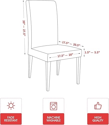 Miniatura 6 de Horaldaily 4PCS Christmas Dining Chair Covers, Snow Trees Stretch Removable Washable Slipcover Chair Protector for Dining Room Home Decor