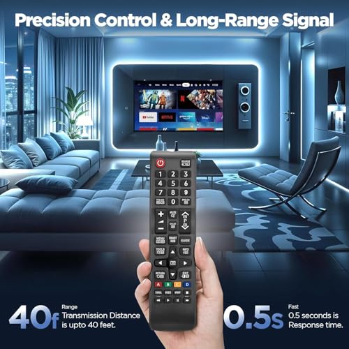 Télécommande de rechange pour TV Samsung - Modèle universel noir sans configuration
