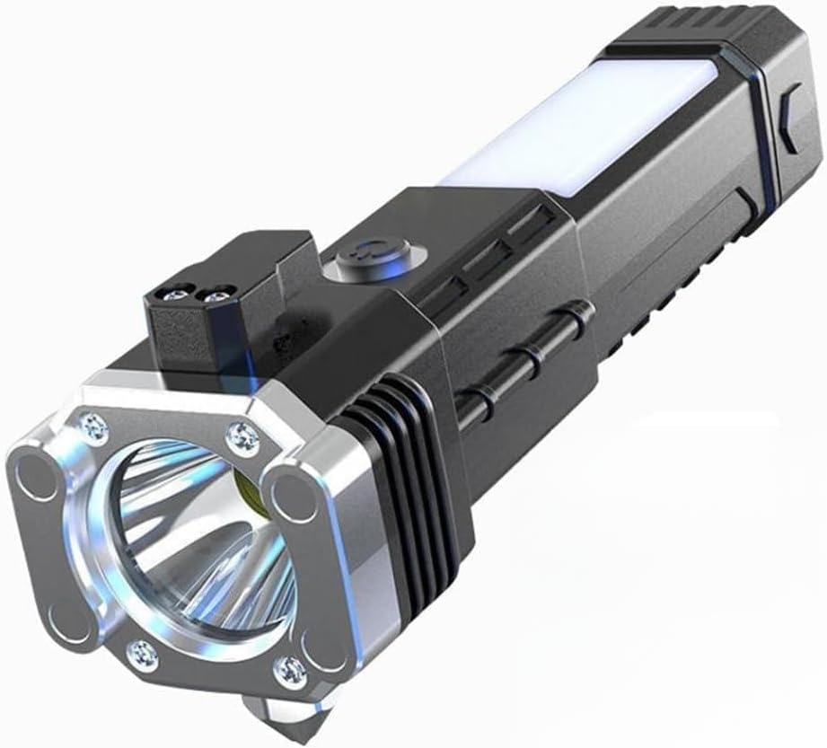Torch Light LED 3W Rechargeable High-Power Flashlight with Long-Distance Beam, 5 Modes, Zoom Function, Hammer & Window Glass, Shockproof, Waterproof, Portable for Car, Camping, Emergency Use