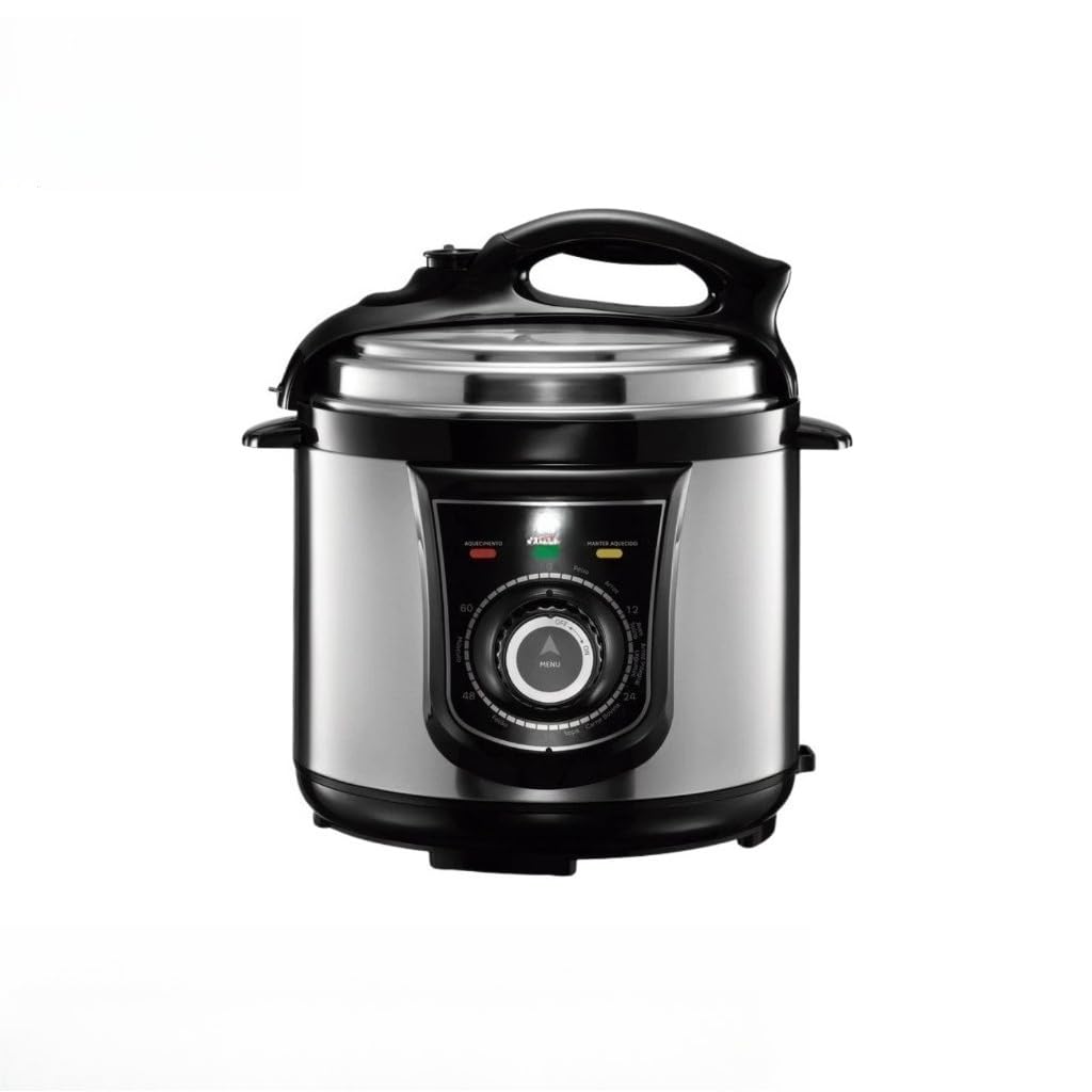 Panela de Pressão Elétrica 4L Inox 840W Cozimento Rápido Trava Segura (127)