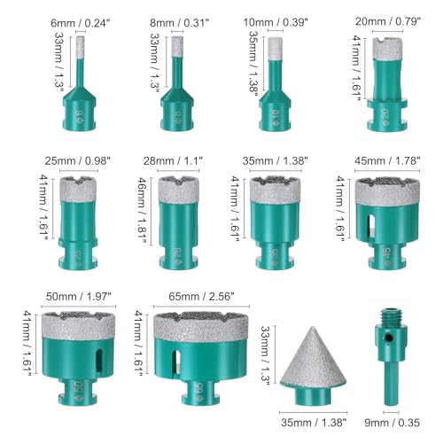 Juego de 10 brocas diamantadas HARFINGTON de 6 a 65 mm miniatura 2