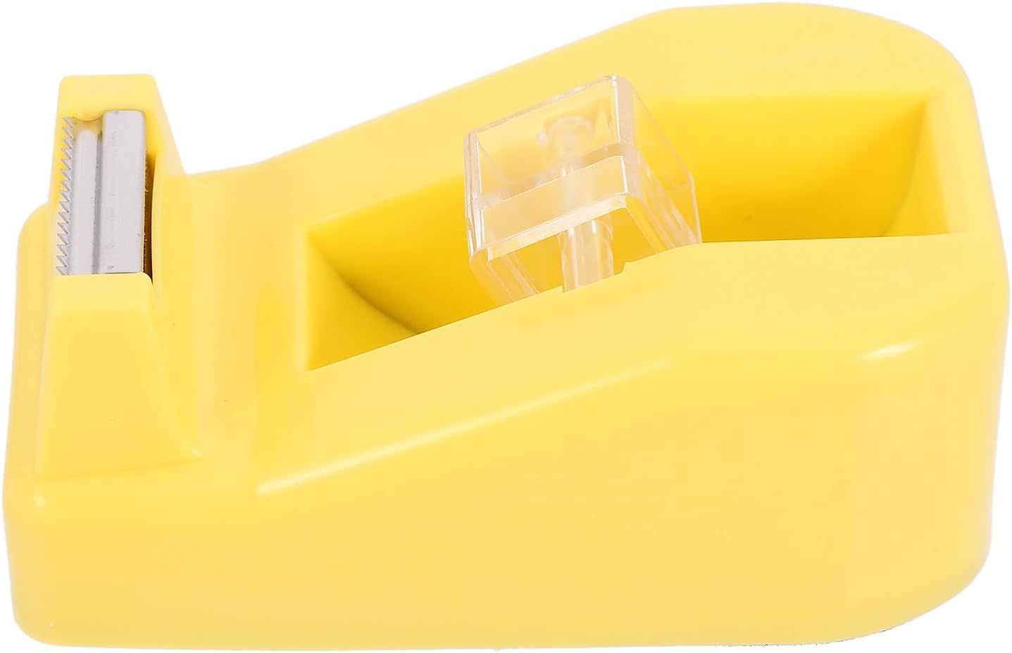 Small Aesthetic Tape Dispenser with Cutter for Desk, Light Yellow Desktop Tape Holder for Students and Teachers, Office Supply Organizer for Classroom and Home Use