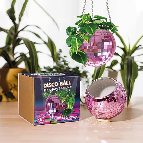 Pot de fleurs boule disco rose 15 cm Bubblegum Stuff suspendu - 2