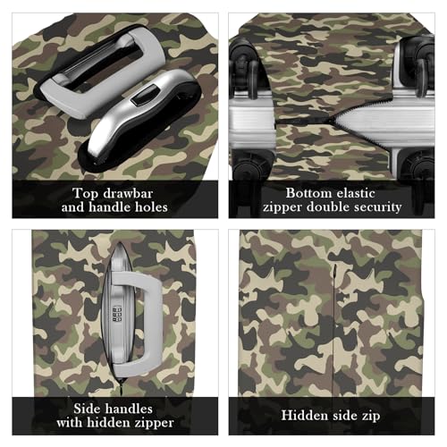 Travel Luggage Cover Protector, Washable Elastic Suitcase Cover, Luggage Protective Cover for 29-32 Inch Luggage (Forest Camouflage, XL)2