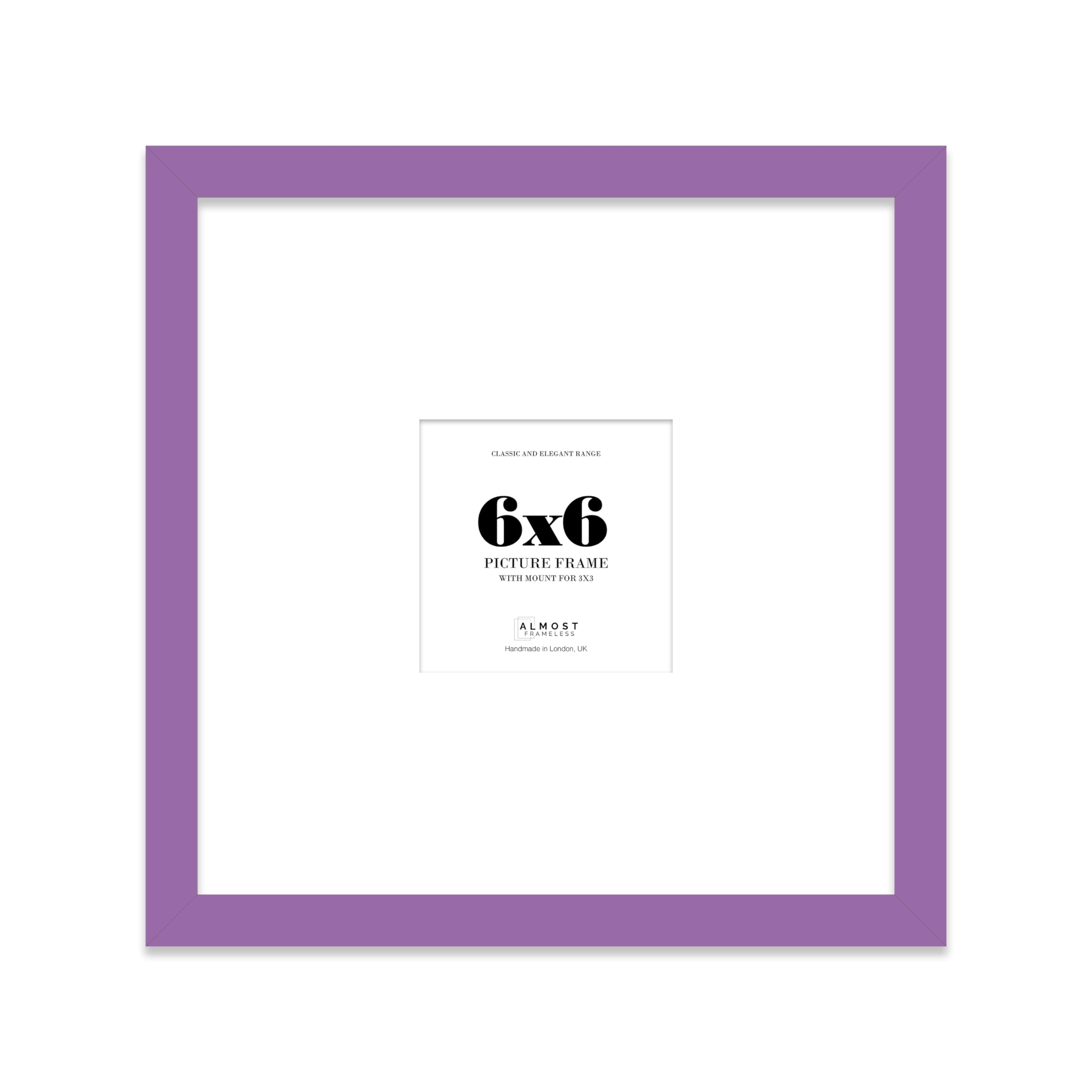 6X6" Purple Picture Frame6X6" Square Frame With 3X3" Mount For 6X6"/3X3" Pictures Moderrn Style Thin Edge1 Pack from B&Q