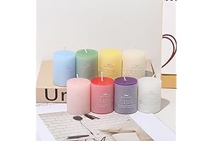 8 Pack Pillar Candles Scented Candles, Lemon and Jasmine Candles 2x2 inch...