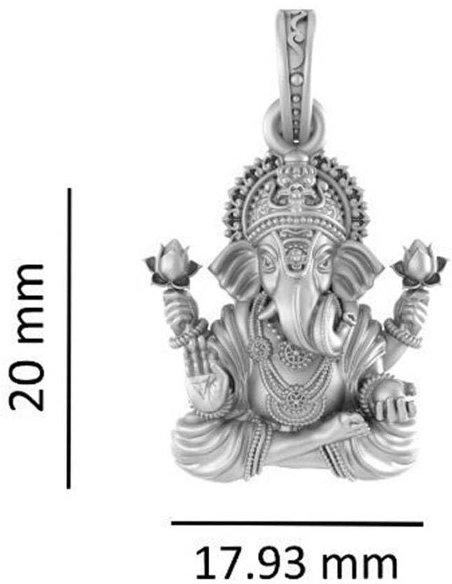 Pendentif en argent sterling Ganesh Ji collier chaîne vénitienne 55,9 cm - 3