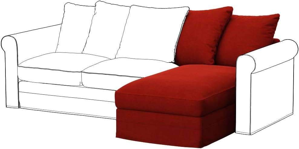 Soferia Replacement Compatible Cover for Gronlid Chaise Longue Element, Fabric Elegance Dark Orange