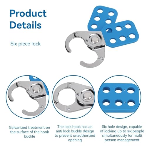 Image of Lock Out Tag Out Hasp, Safety Hasp Lock High Security Six Holes High Strength Anti Rust Lockout Tagout Safety Hasp for Home Industry