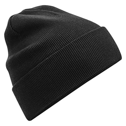 Beechfield B45N Organic Cotton Original Cuffed Beanie - Black