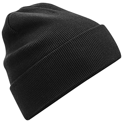Beechfield B45N Organic Cotton Original Cuffed Beanie - Black