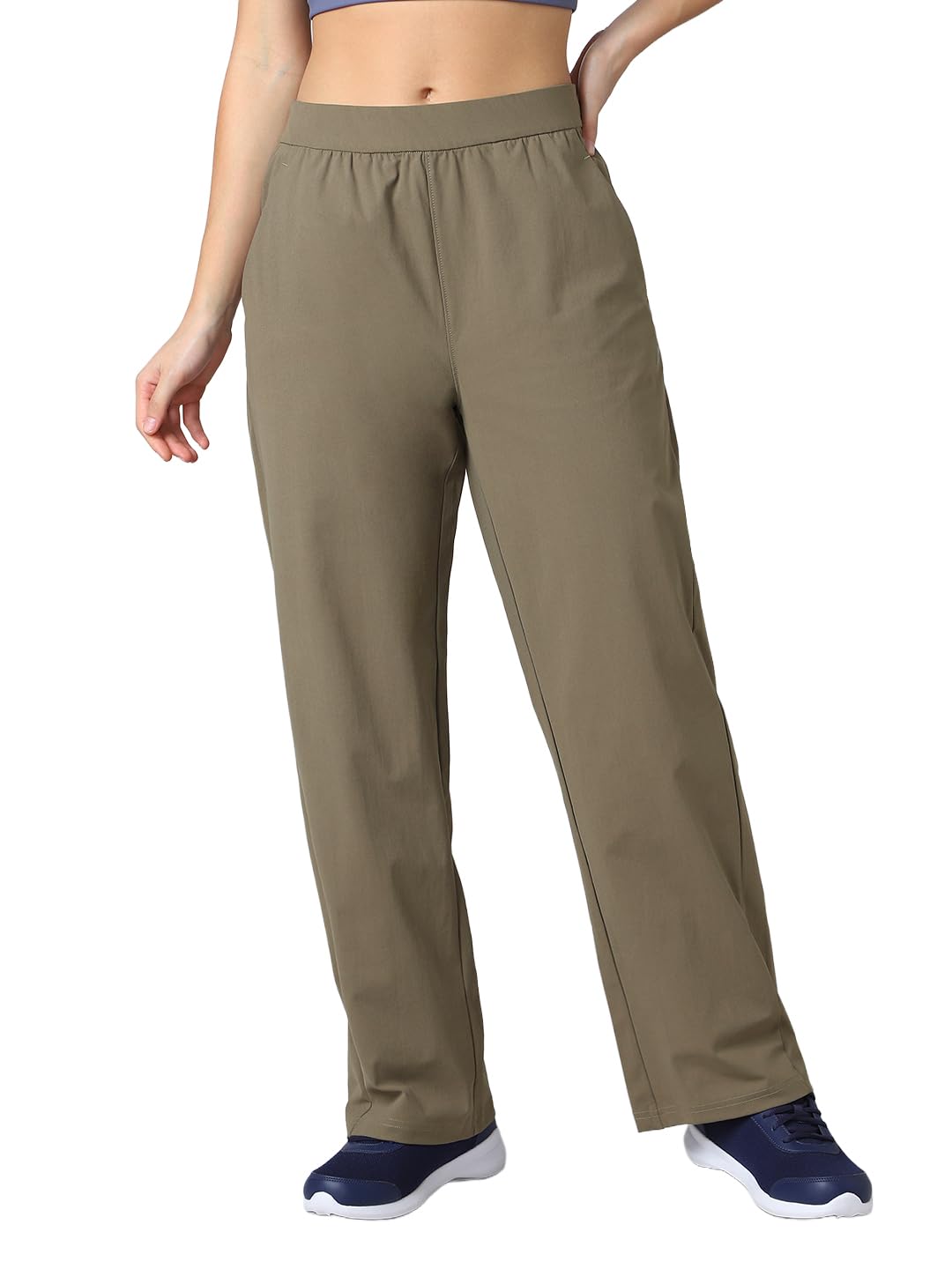 TECHNOSPORT Women Straight Fit Sports Trackpants DURACOOL+ Polyester Mid Rise Drawstring Track Pants for Women Pockets Gym Workout Yoga Running Casual-image-34