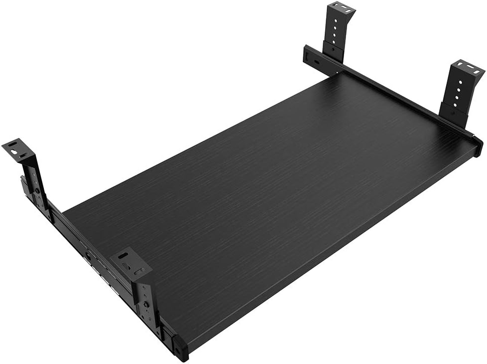 FRMSAET Furniture Accessories Office Product Suits Hardware 20/24/30 inches Keyboard Drawer Tray Wood Holder Under Desk Adjustable Height Platform. (20 inches, Black)