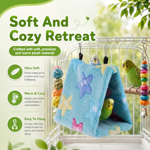 Image of Qpets Hanging Bird Hammock, Warm Plush Nest for Small Birds - M